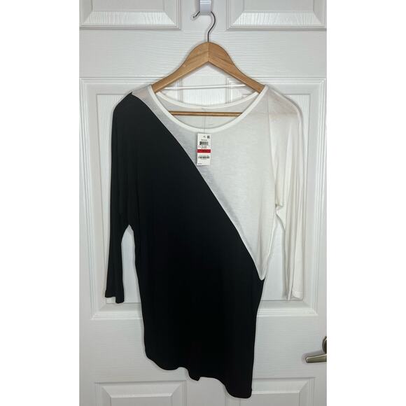 NWT NEW I.N.C. International Concepts Black and White Diagonal Shirt Size XS - Picture 2 of 7